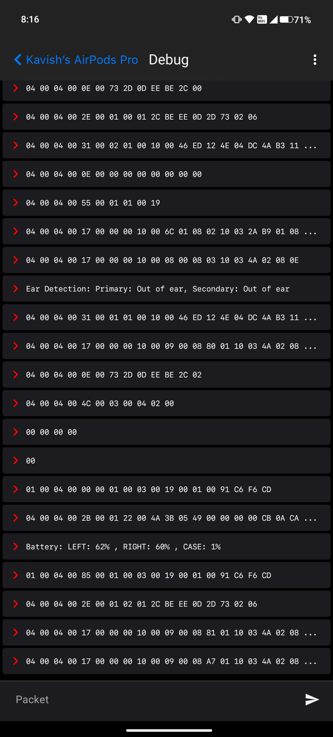 Debug Screen